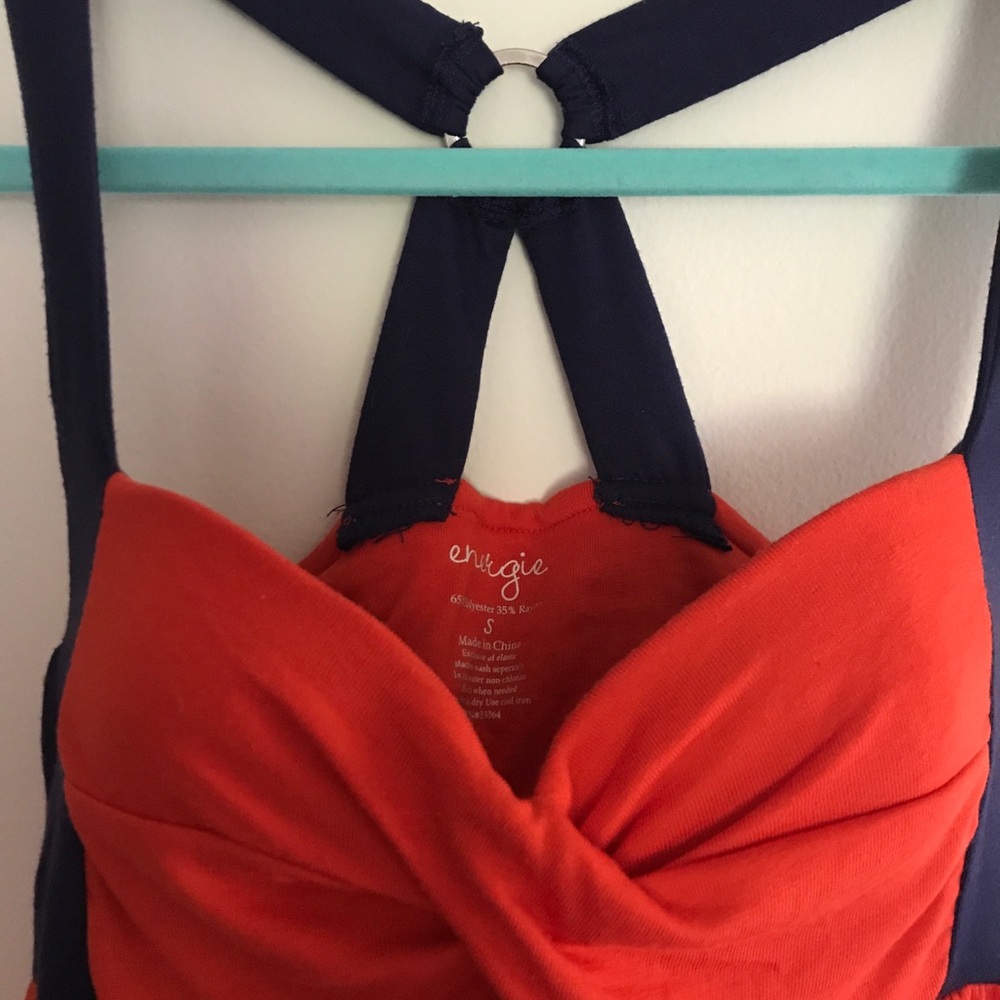 Adorable nautical dress with metal ring detail!